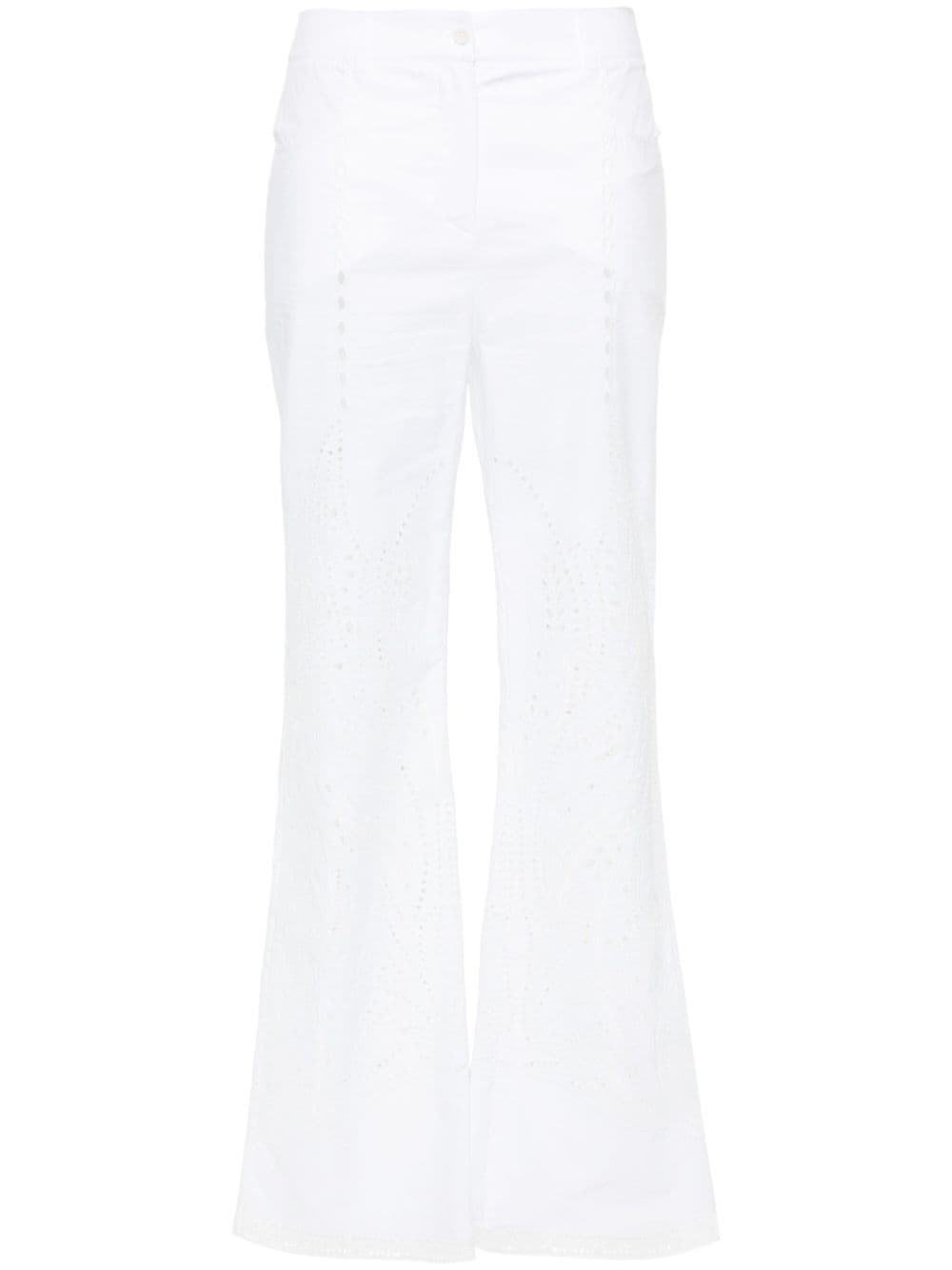 Alberta Ferretti broderie-anglaise flared trousers - White von Alberta Ferretti