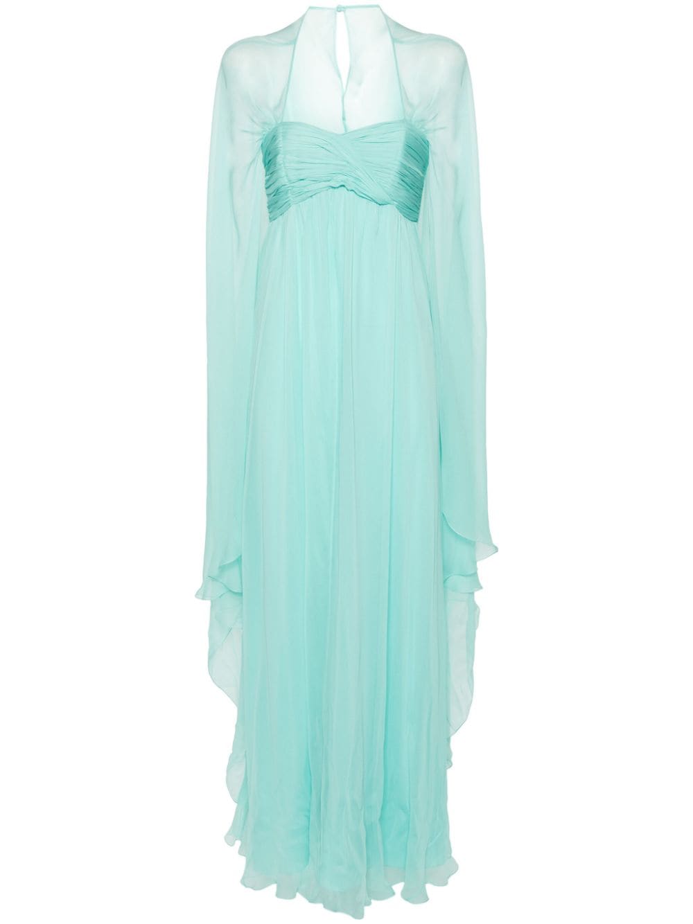 Alberta Ferretti cape-design silk dress - Blue von Alberta Ferretti