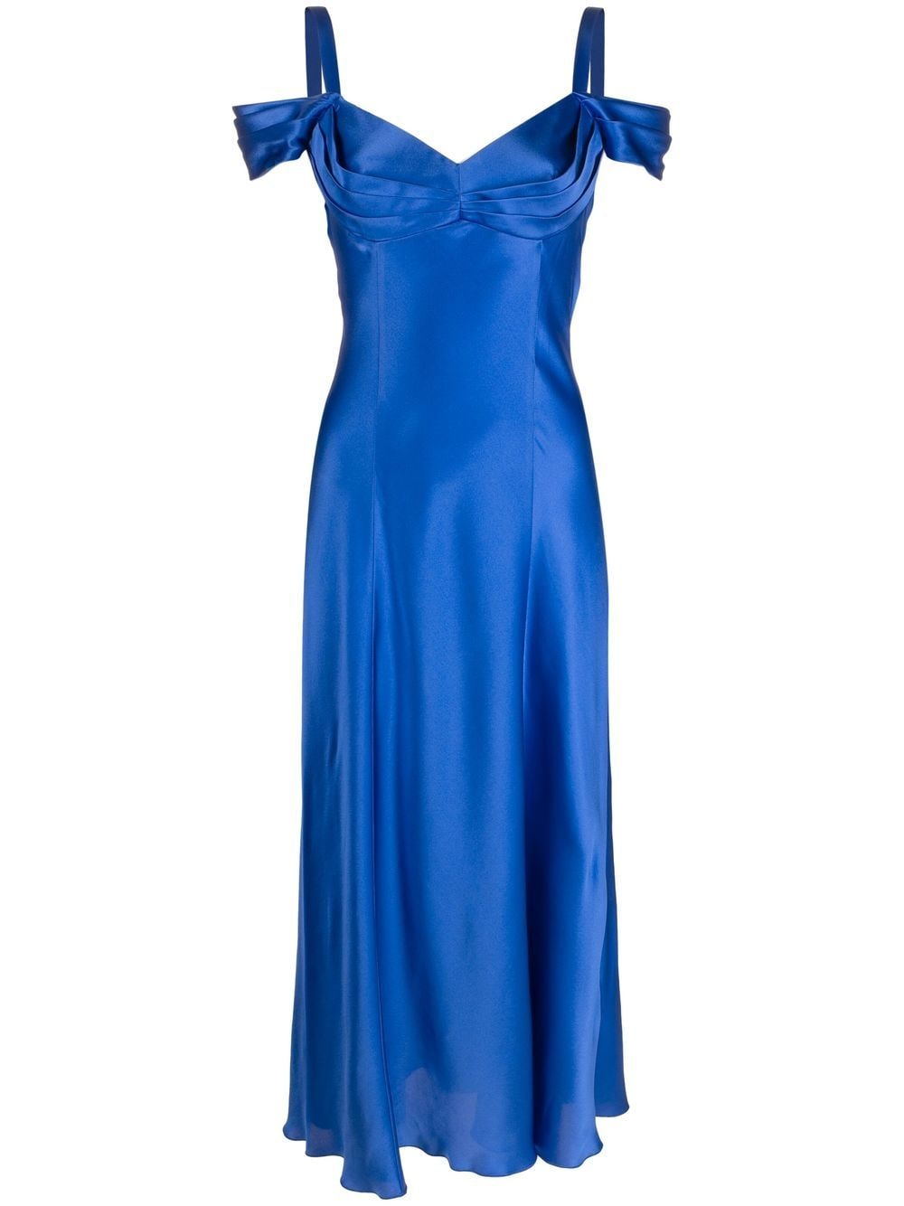 Alberta Ferretti cold-shoulder silk midi dress - Blue von Alberta Ferretti