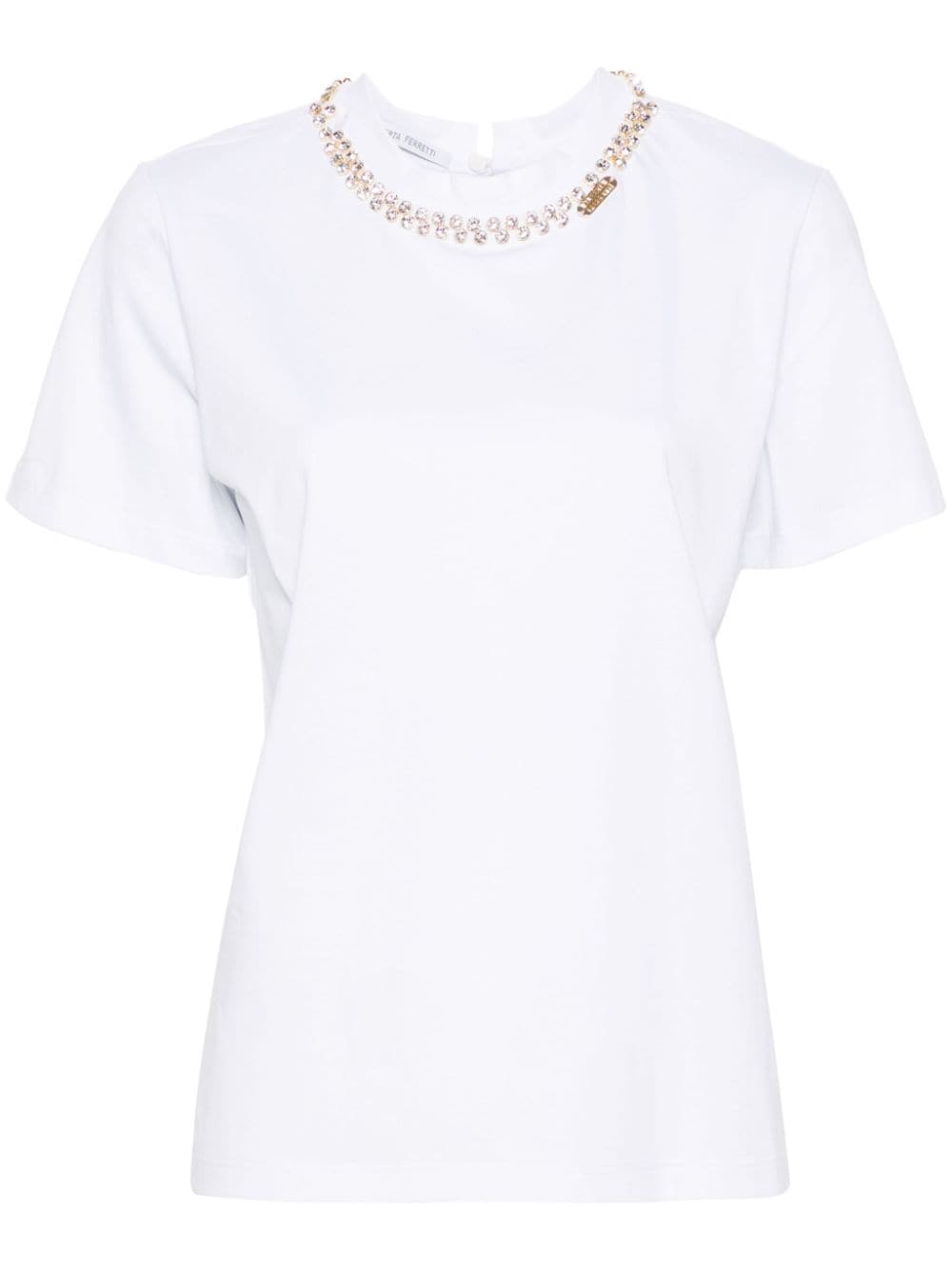 Alberta Ferretti crystal-embellished cotton T-shirt - White von Alberta Ferretti