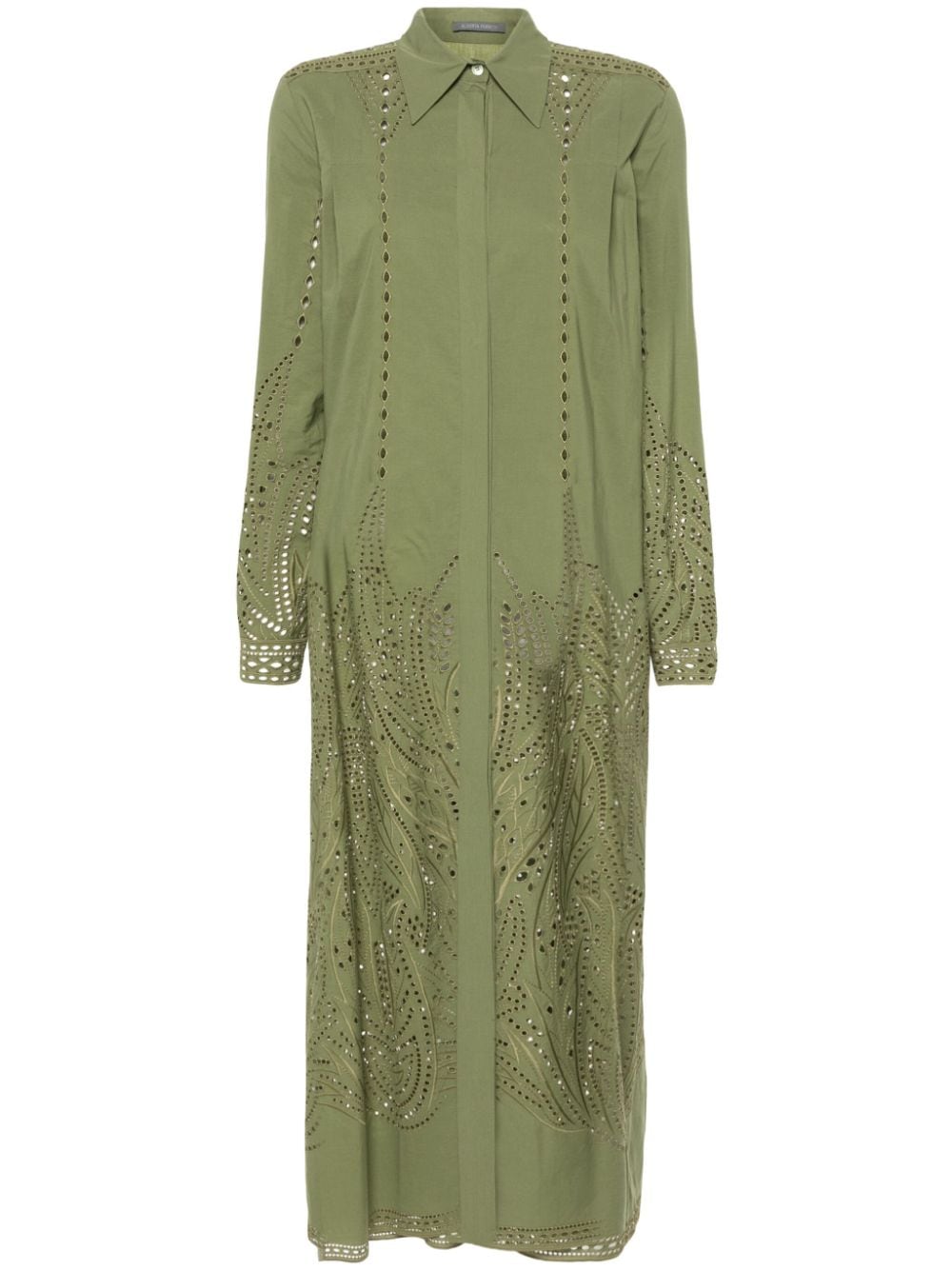 Alberta Ferretti cut-out detail poplin dress - Green von Alberta Ferretti