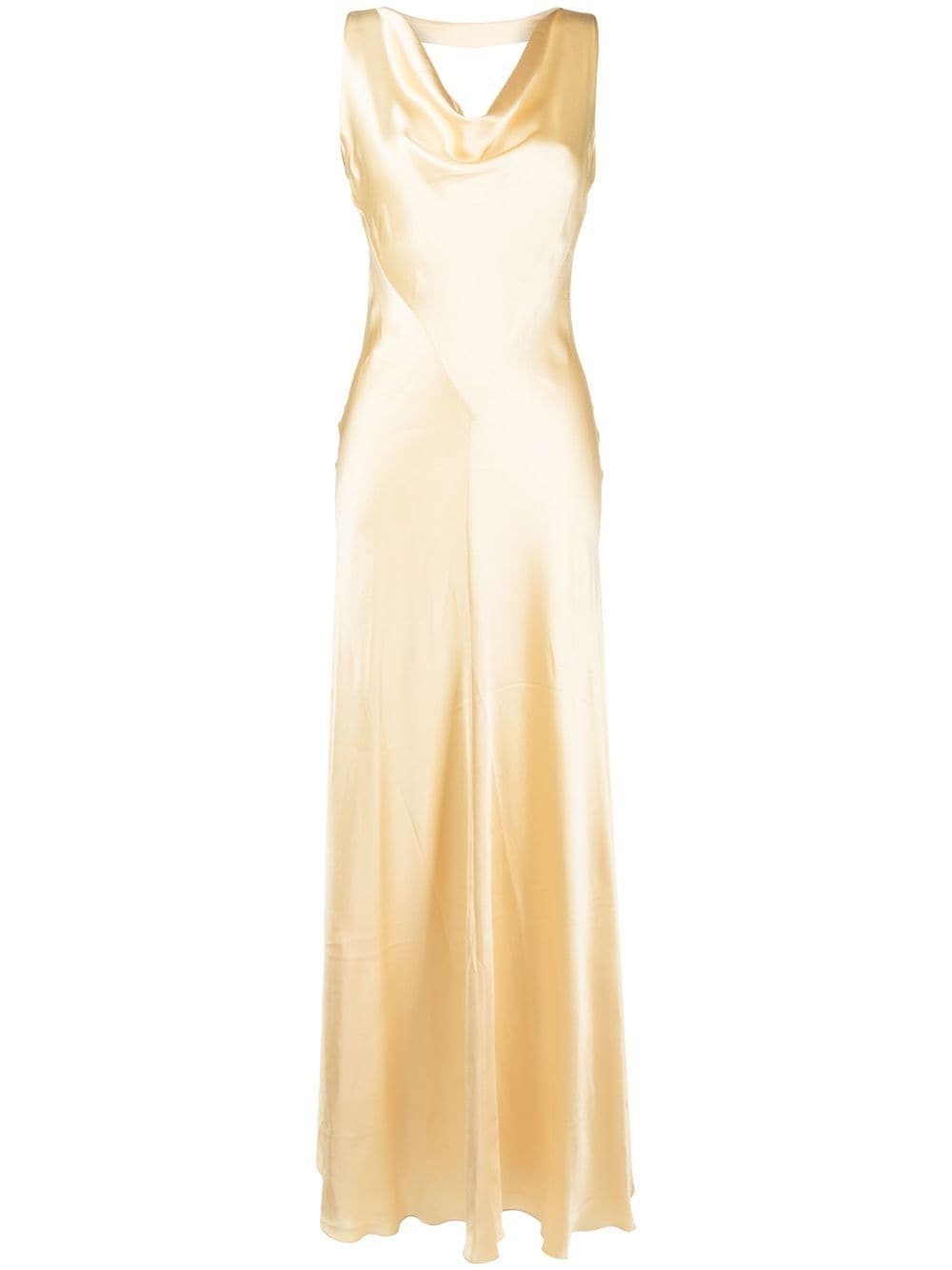 Alberta Ferretti cut-out sleeveless silk gown - Neutrals von Alberta Ferretti