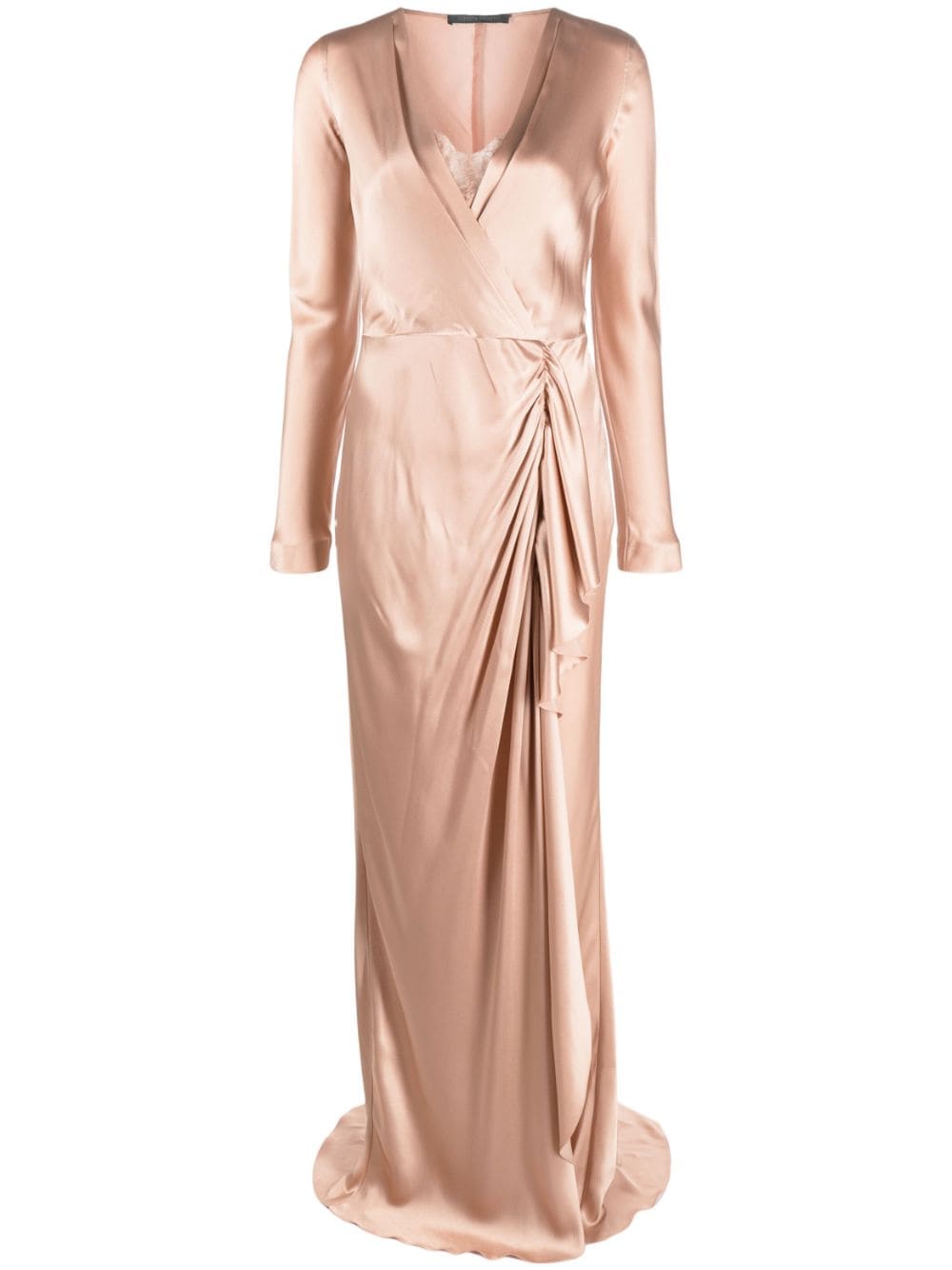 Alberta Ferretti draped wrap-effect satin maxi dress - Pink von Alberta Ferretti