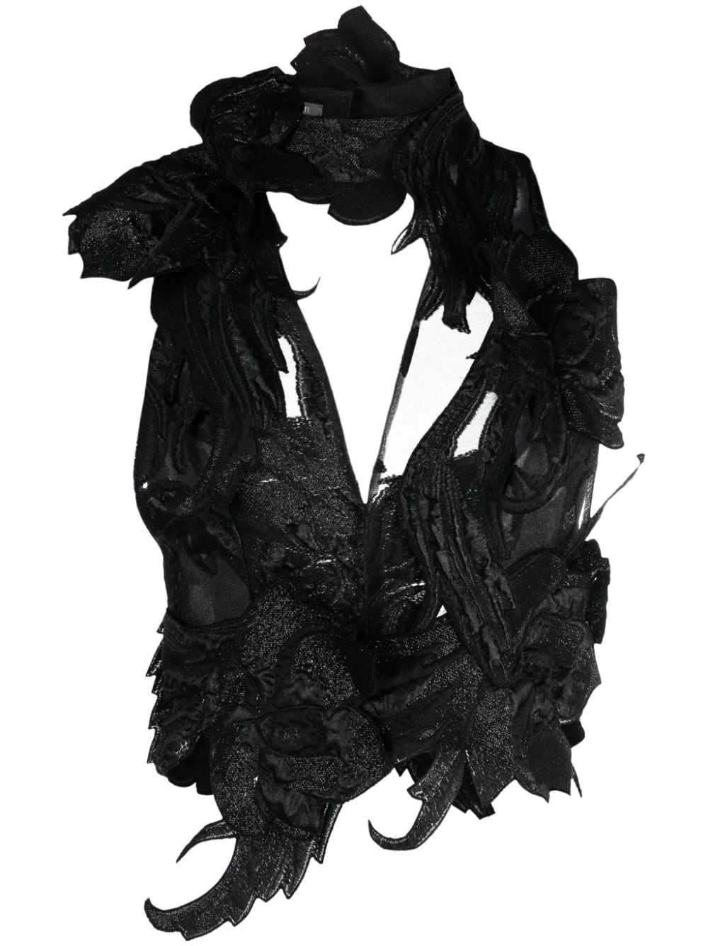 Alberta Ferretti floral-motif cropped top - Black von Alberta Ferretti