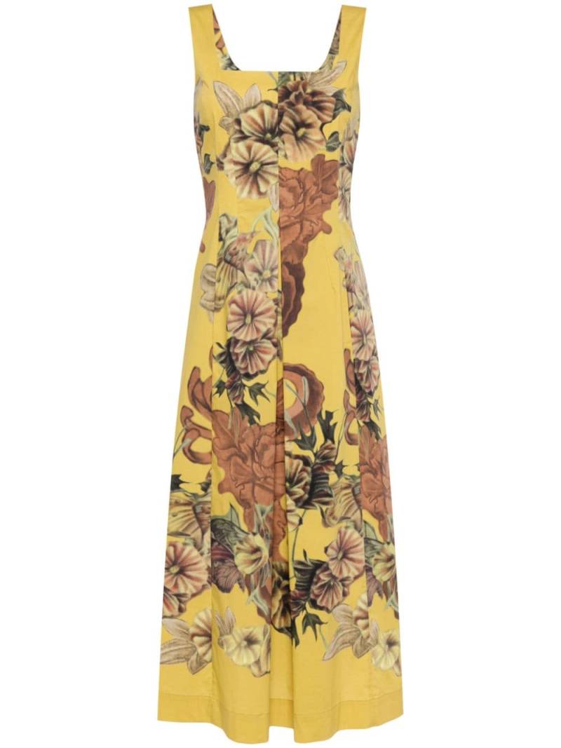 Alberta Ferretti floral-print sleeveless midi dress - Yellow von Alberta Ferretti