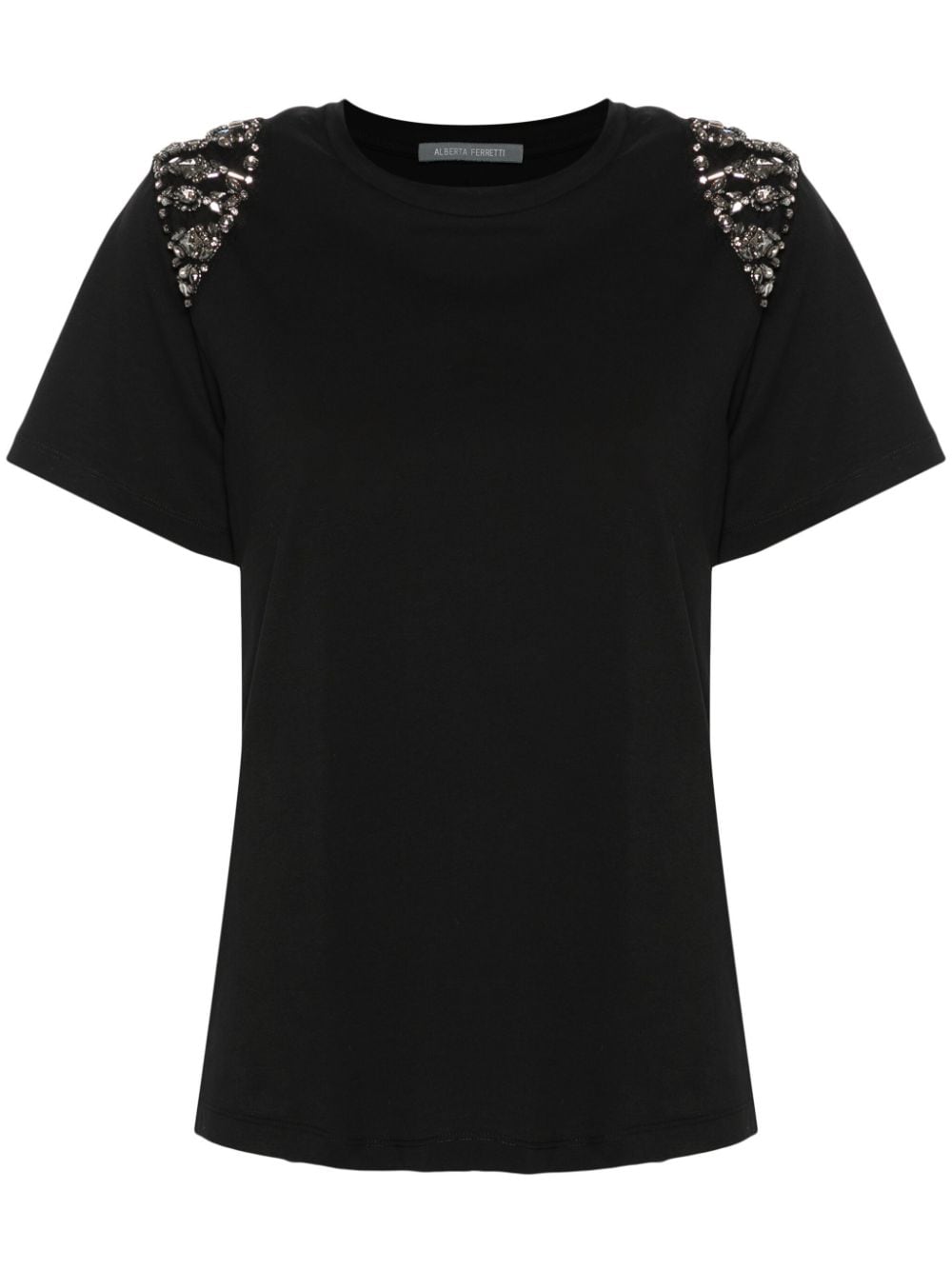 Alberta Ferretti gem-embellished T-shirt - Black von Alberta Ferretti