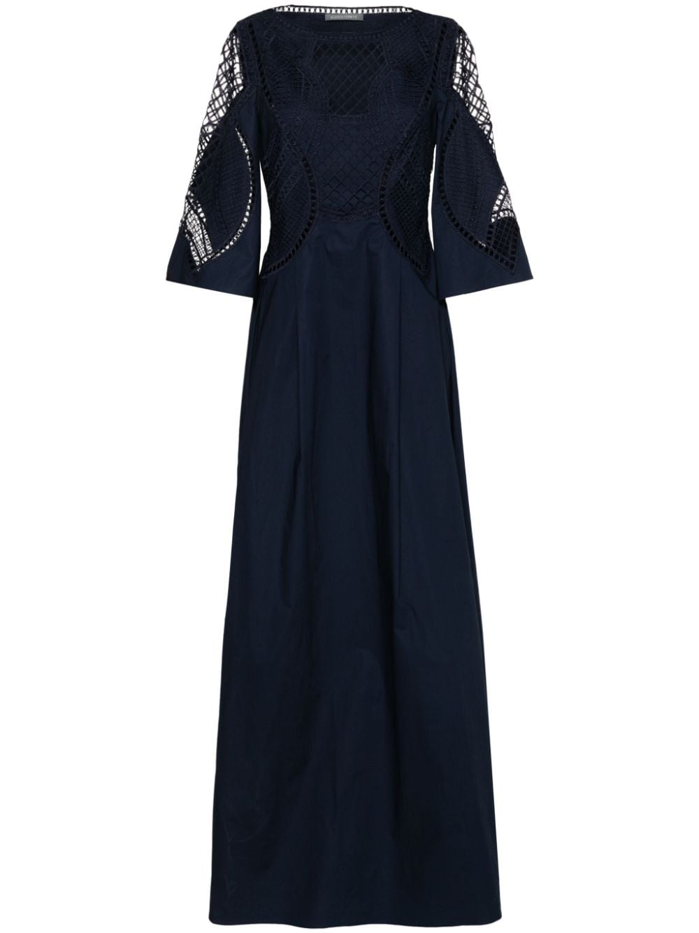 Alberta Ferretti lace poplin maxi dress - Blue von Alberta Ferretti