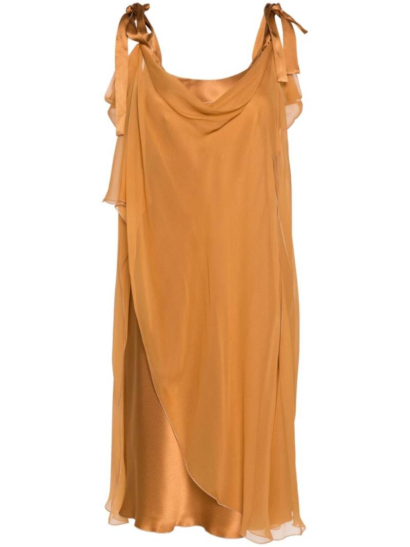 Alberta Ferretti layered silk dress - Brown von Alberta Ferretti