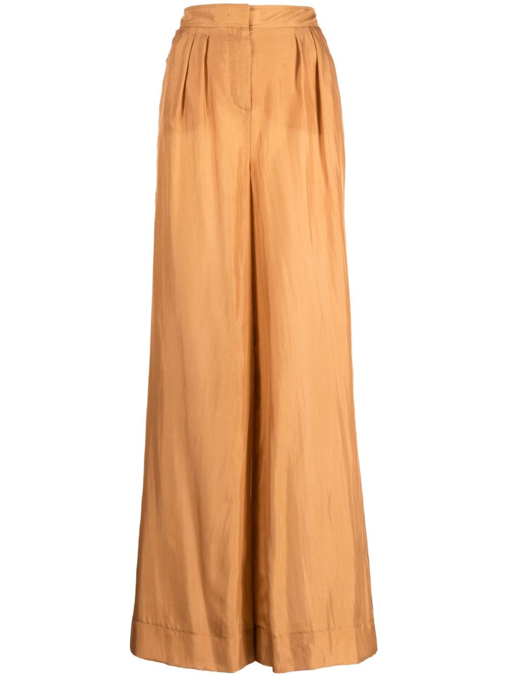 Alberta Ferretti long-line silk palazzo pants - Brown von Alberta Ferretti