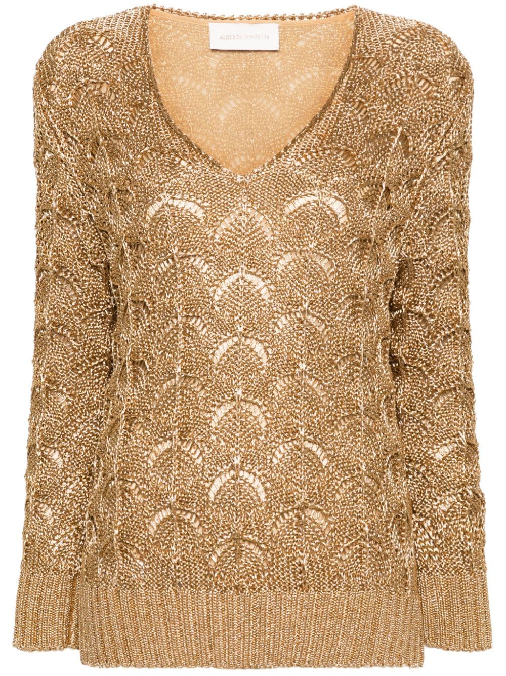 Alberta Ferretti metallic-effect knitted jumper - Gold von Alberta Ferretti