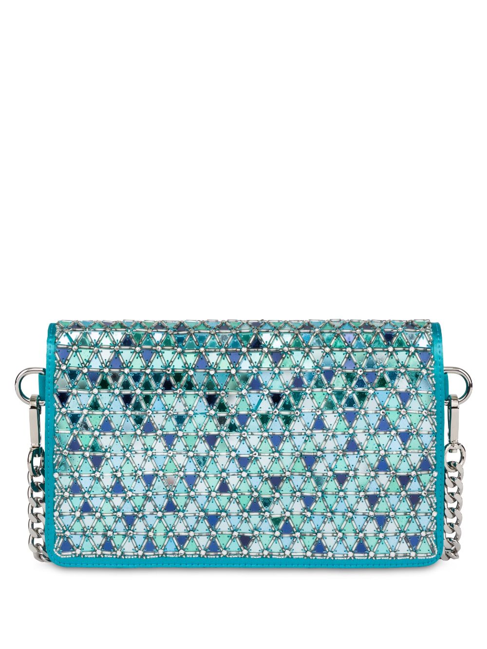 Alberta Ferretti mosaic satin clutch bag - Blue von Alberta Ferretti