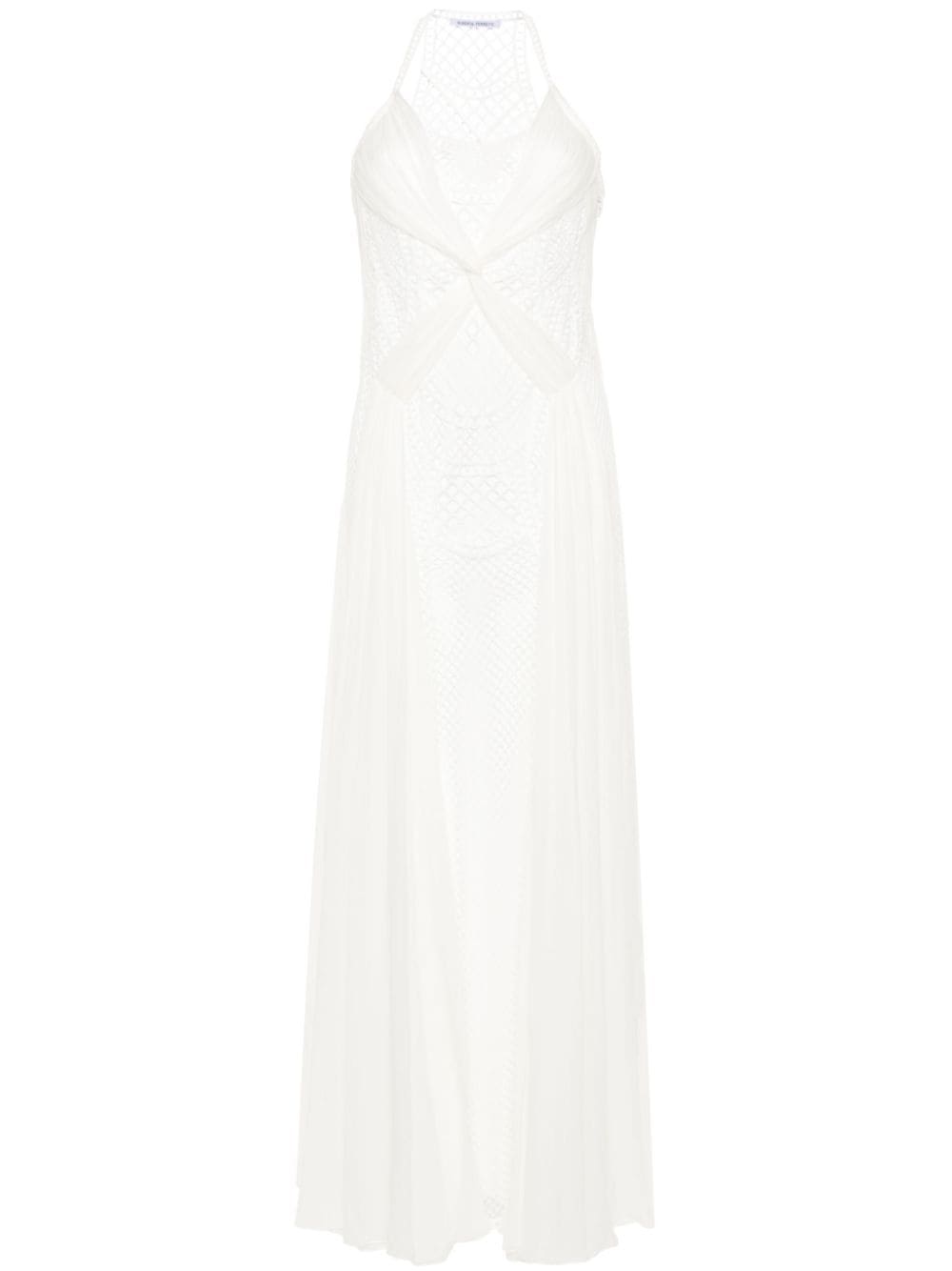 Alberta Ferretti net-lace maxi dress - White von Alberta Ferretti