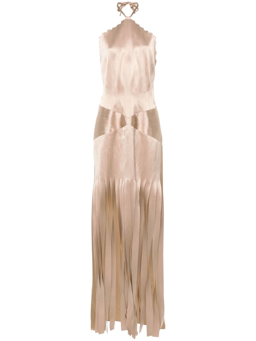 Alberta Ferretti pleated halterneck gown - Neutrals von Alberta Ferretti