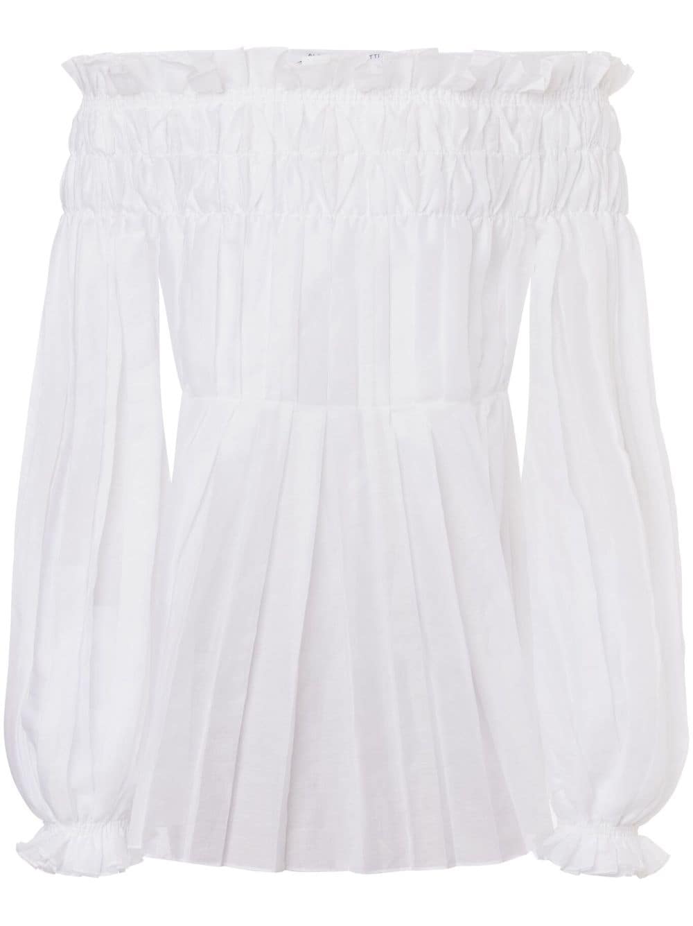 Alberta Ferretti pleated off-shoulder blouse - White von Alberta Ferretti