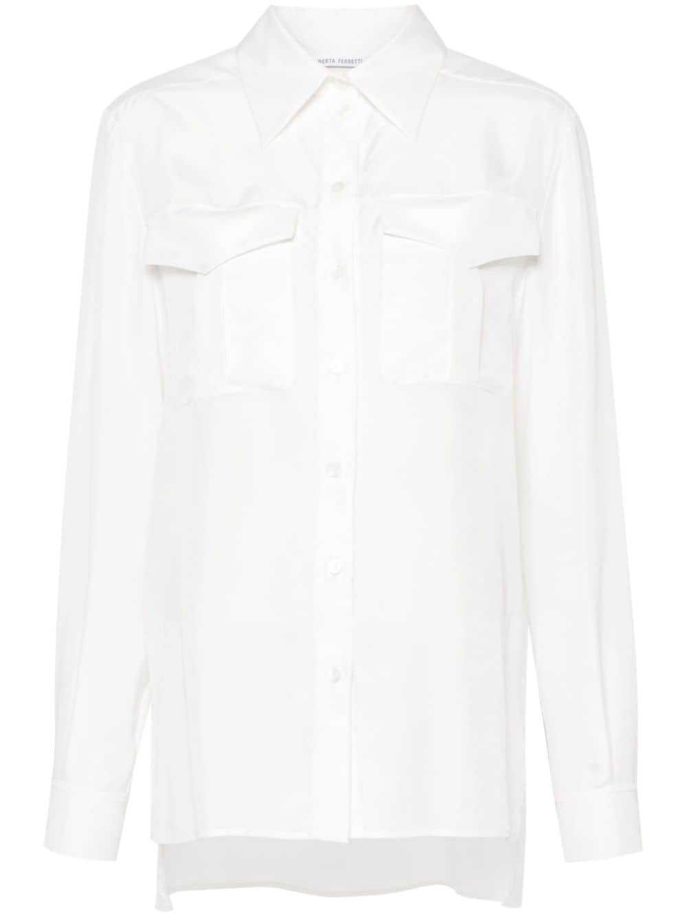 Alberta Ferretti poplin silk shirt - White von Alberta Ferretti