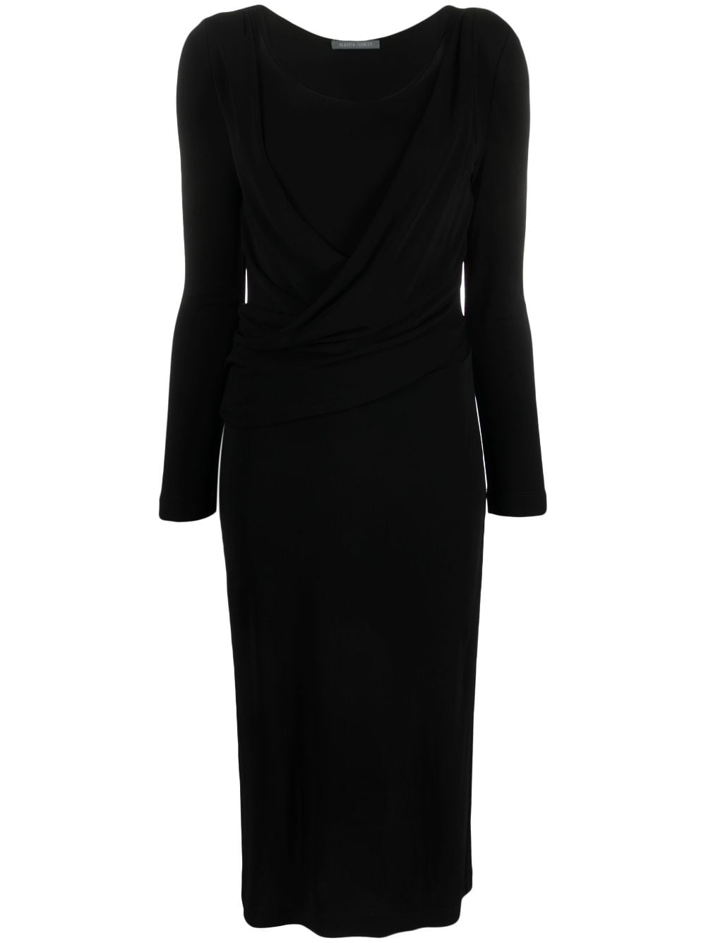 Alberta Ferretti round-neck long-sleeve dress - Black von Alberta Ferretti