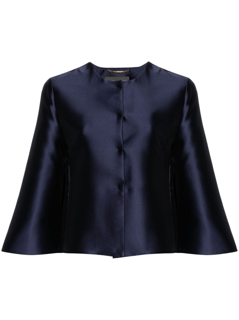 Alberta Ferretti round-neck satin bolero - Blue von Alberta Ferretti