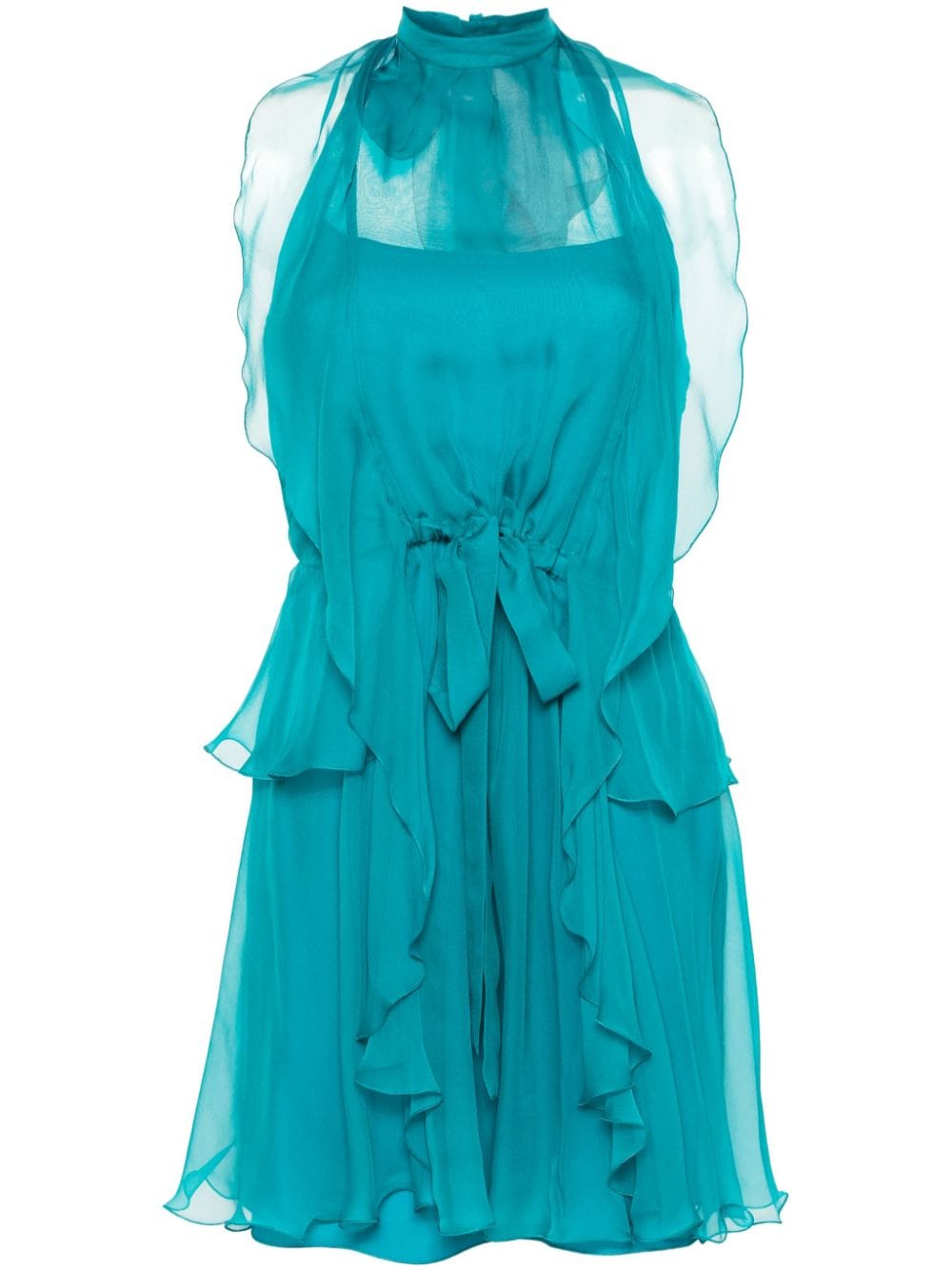 Alberta Ferretti ruffled halterneck mini dress - Blue von Alberta Ferretti