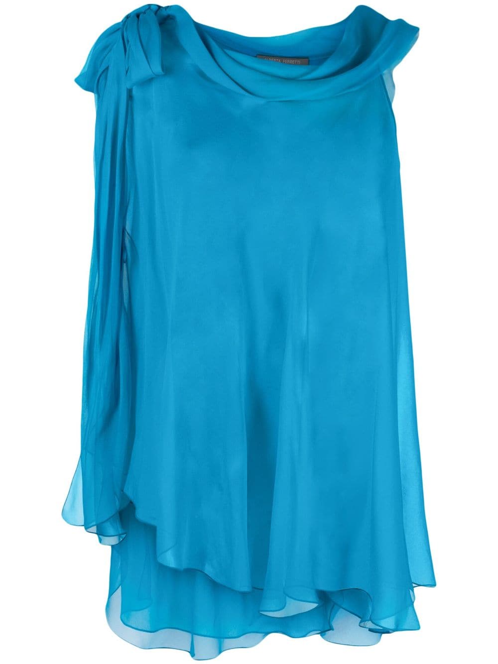 Alberta Ferretti semi-sheer asymmetric blouse - Blue von Alberta Ferretti