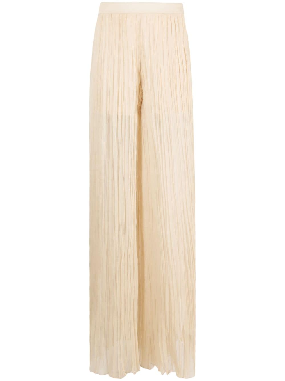Alberta Ferretti semi-sheer pleated silk trousers - Neutrals von Alberta Ferretti