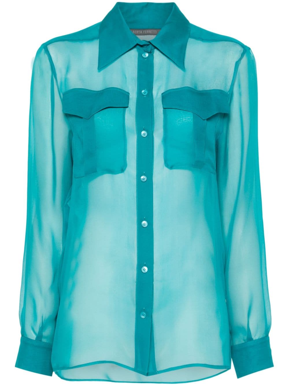 Alberta Ferretti semi-sheer silk shirt - Blue von Alberta Ferretti