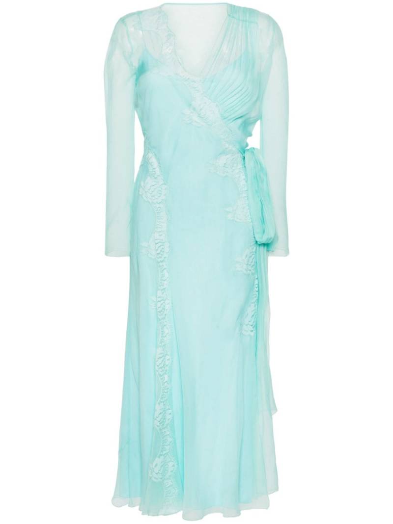 Alberta Ferretti silk maxi dress - Blue von Alberta Ferretti