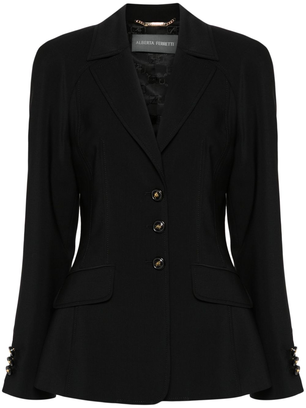 Alberta Ferretti single-breasted raglan-sleeve blazer - Black von Alberta Ferretti