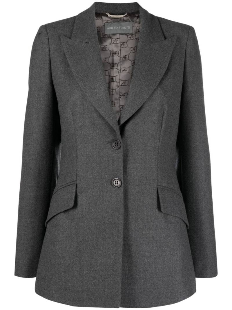 Alberta Ferretti single-breasted virgin wool blazer - Grey von Alberta Ferretti