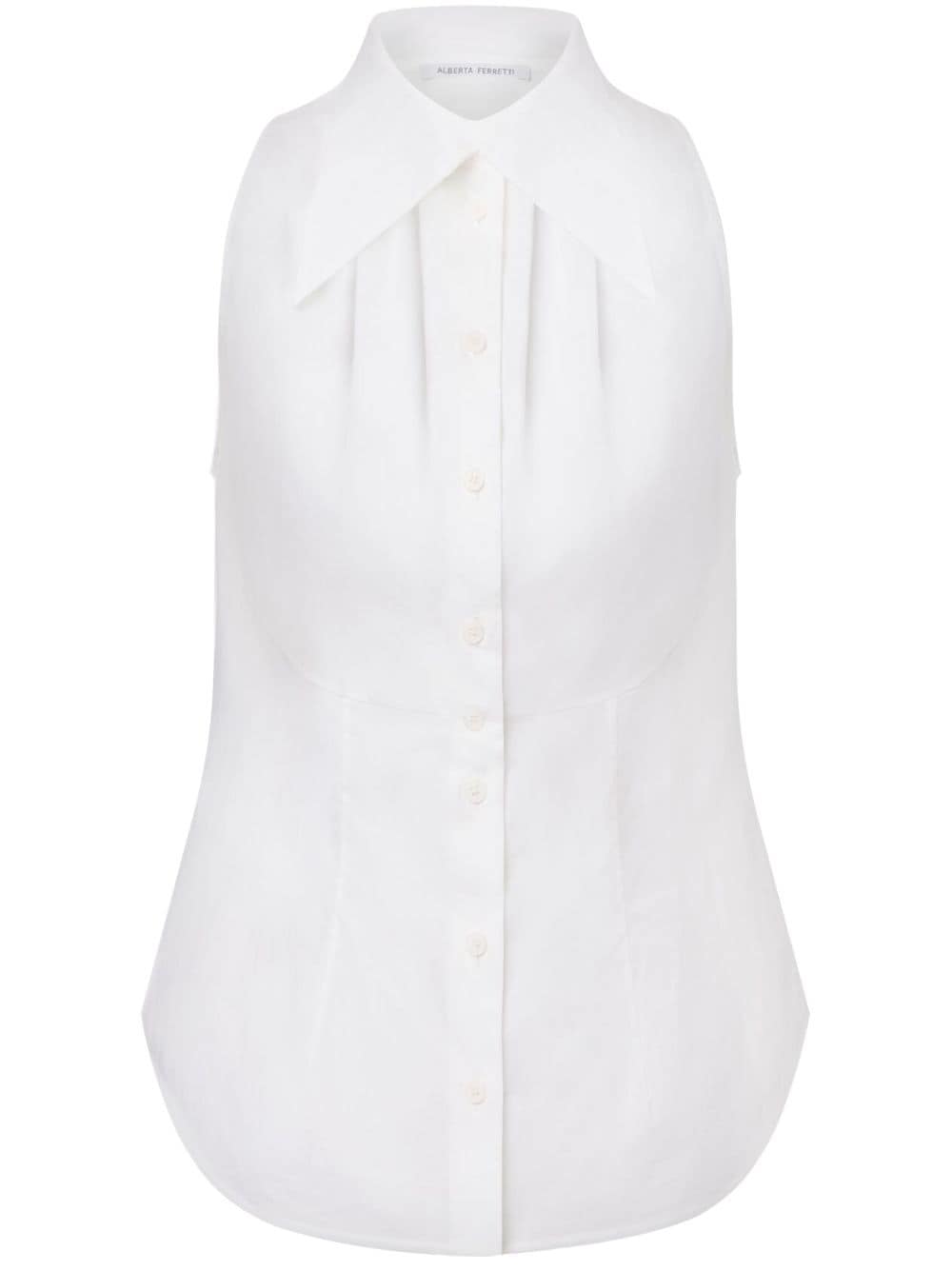 Alberta Ferretti sleeveless gathered shirt - White von Alberta Ferretti