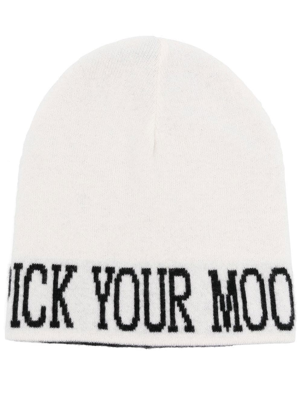 Alberta Ferretti slogan-print knitted beanie - White von Alberta Ferretti