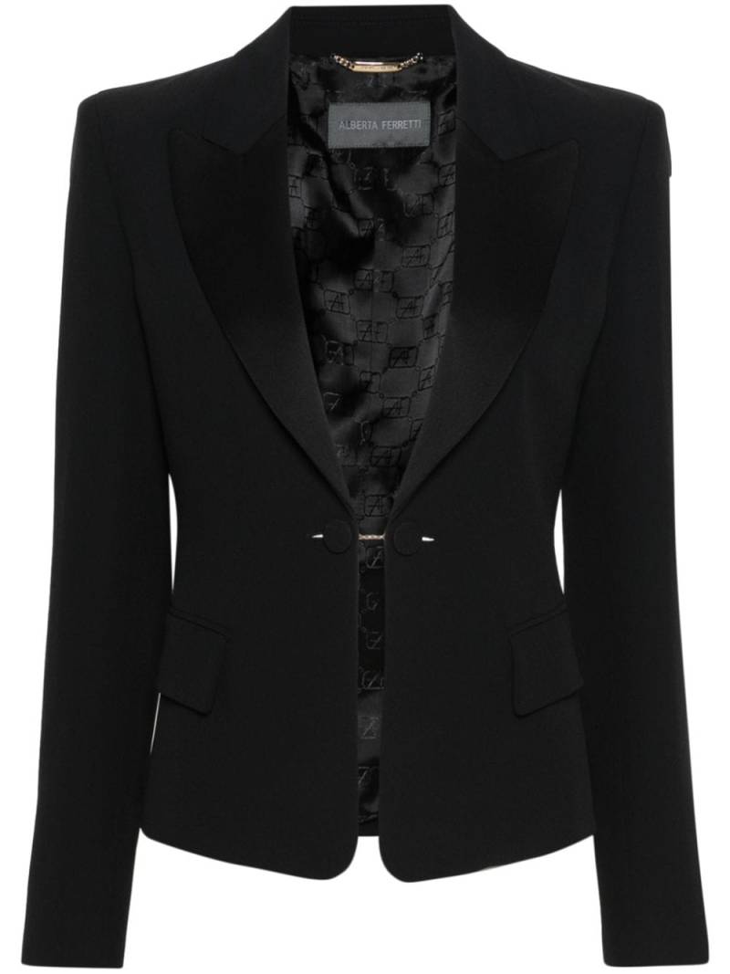 Alberta Ferretti wide-peak-lapels crepe blazer - Black von Alberta Ferretti