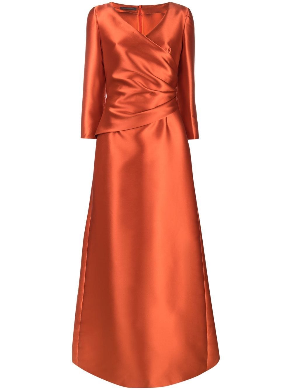 Alberta Ferretti wrap-front satin gown - Orange von Alberta Ferretti