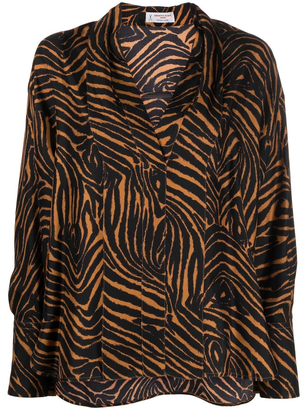 Alberto Biani animal-print silk blouse - Brown von Alberto Biani