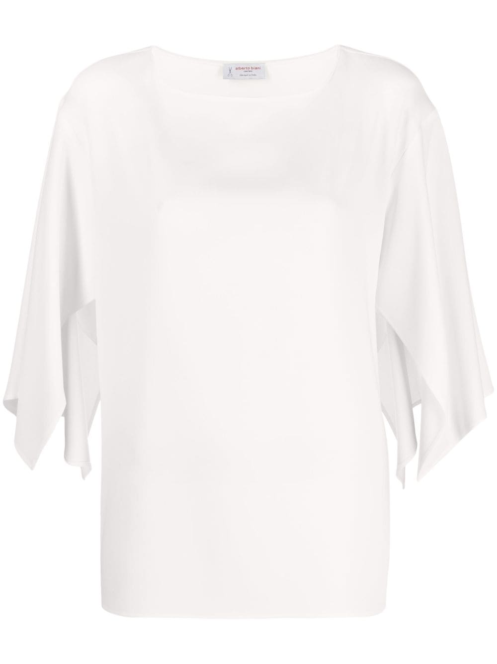 Alberto Biani boat neck long-sleeved blouse - White von Alberto Biani