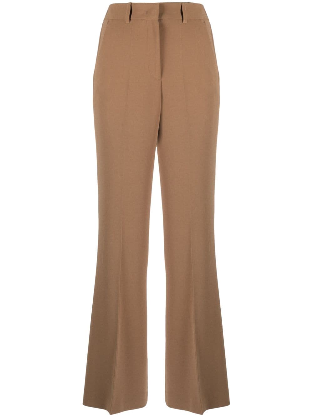 Alberto Biani crepe high-waist flared trousers - Brown von Alberto Biani