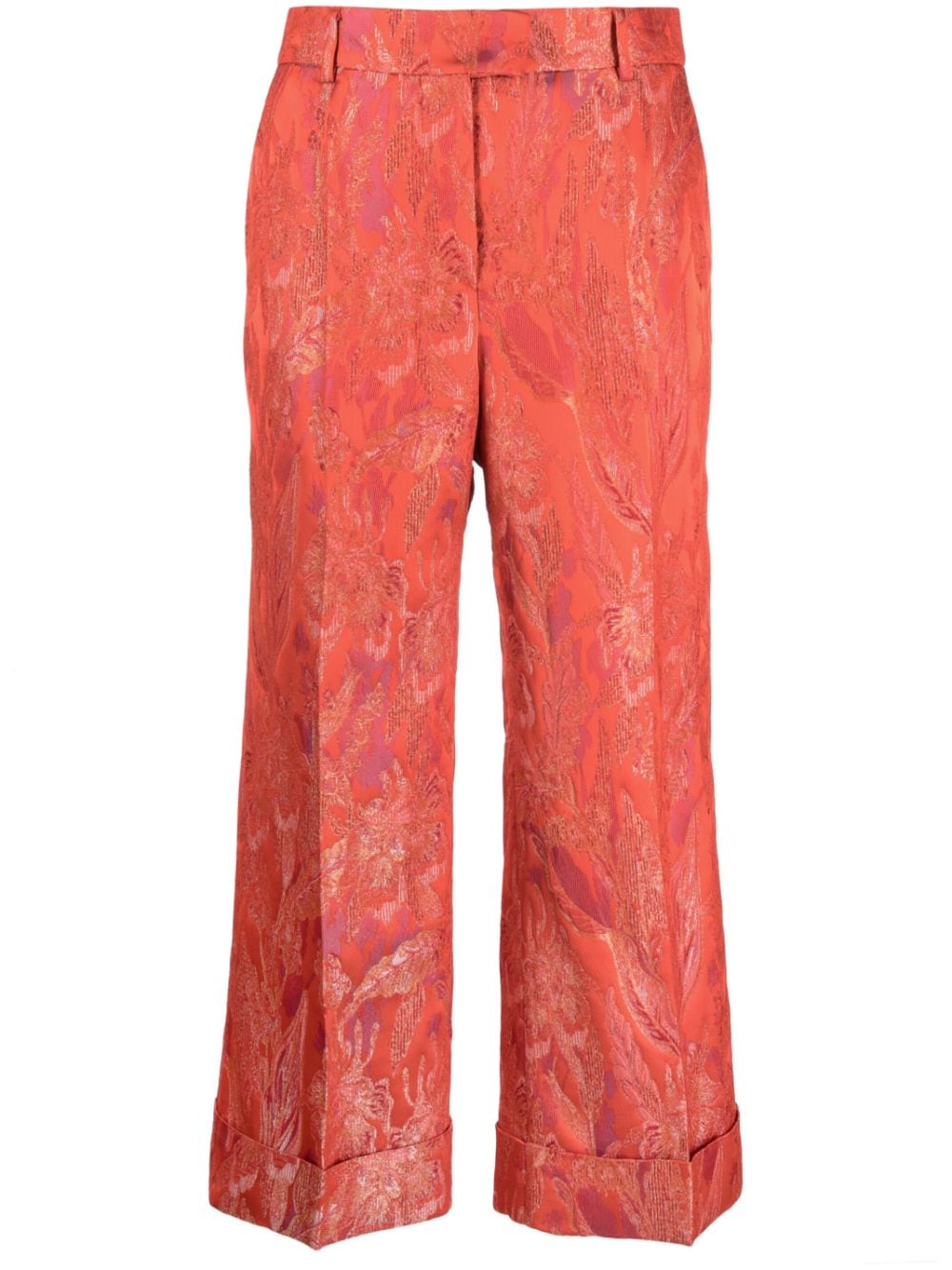 Alberto Biani cropped jacquard-pattern trousers - Red von Alberto Biani