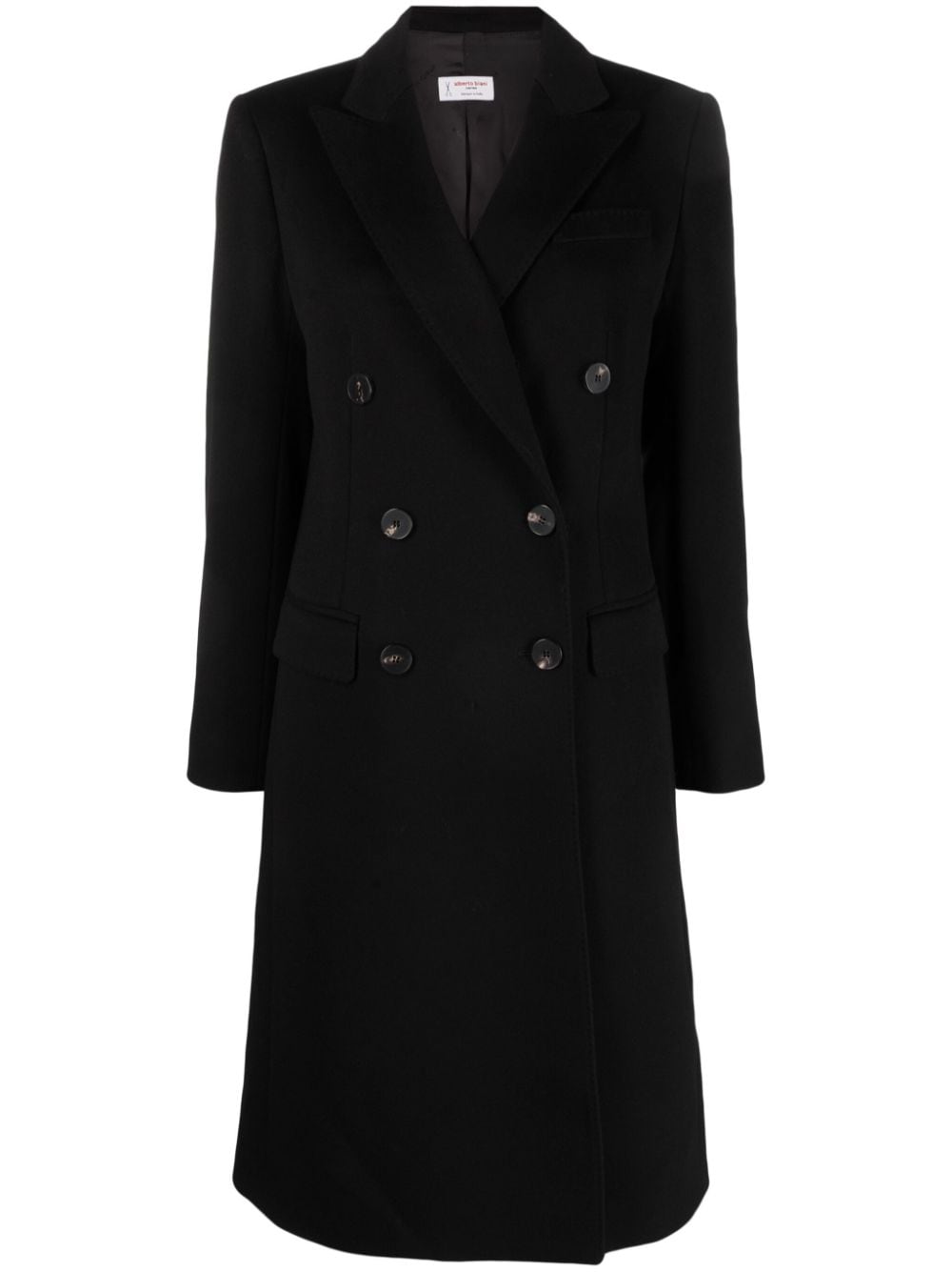 Alberto Biani double-breasted wool long coat - Black von Alberto Biani