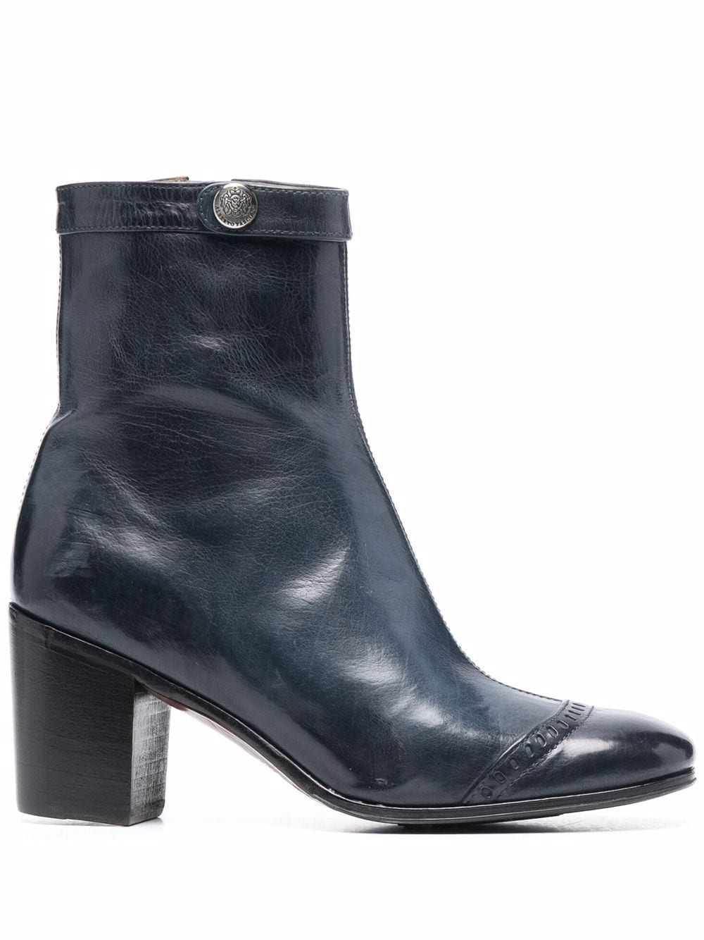 Alberto Fasciani brogue-detail leather ankle boots - Blue von Alberto Fasciani