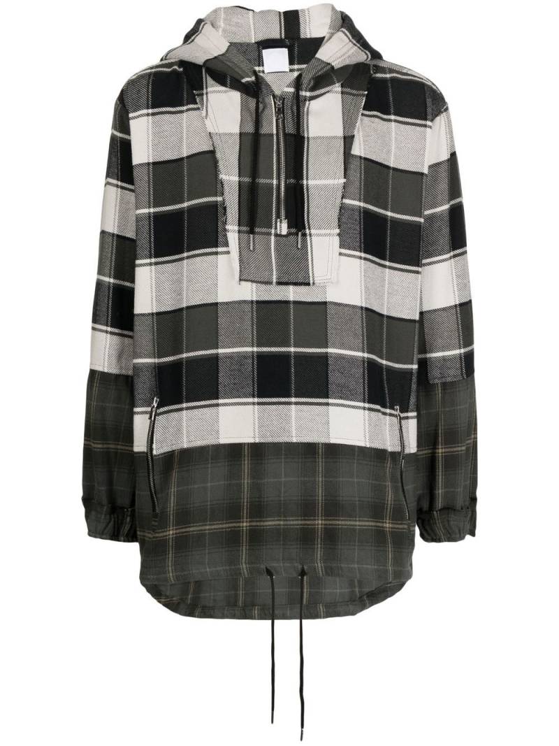 Alchemist check-print long-sleeve hoodie - Black von Alchemist