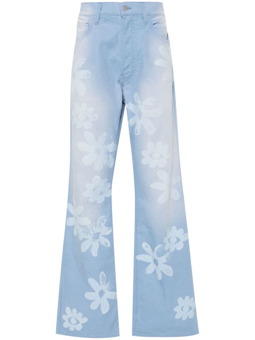 Alchemist floral-print canvas trousers - Blue