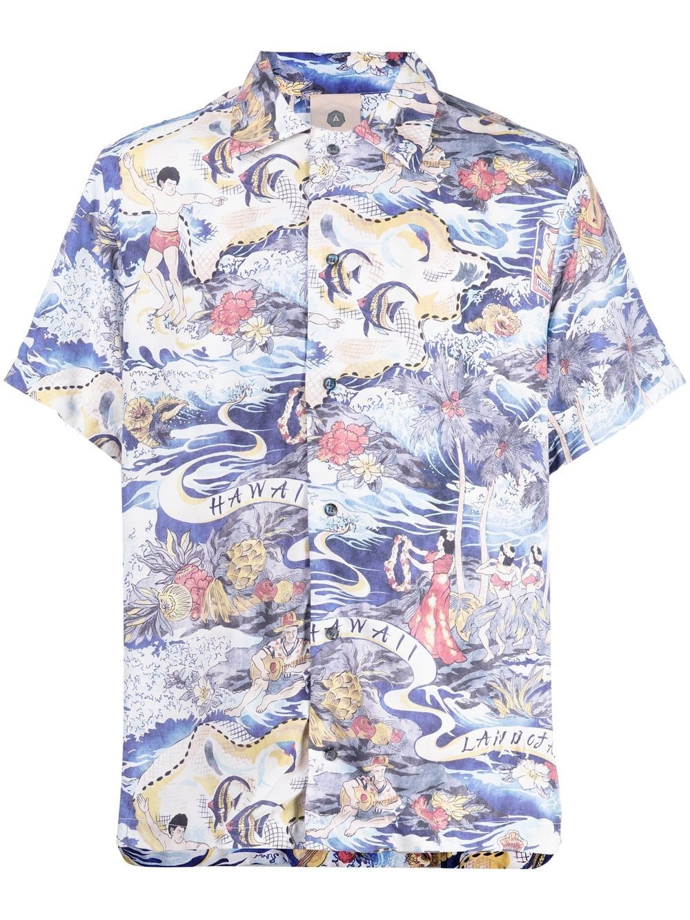 Alchemist graphic-print cotton shirt - Blue