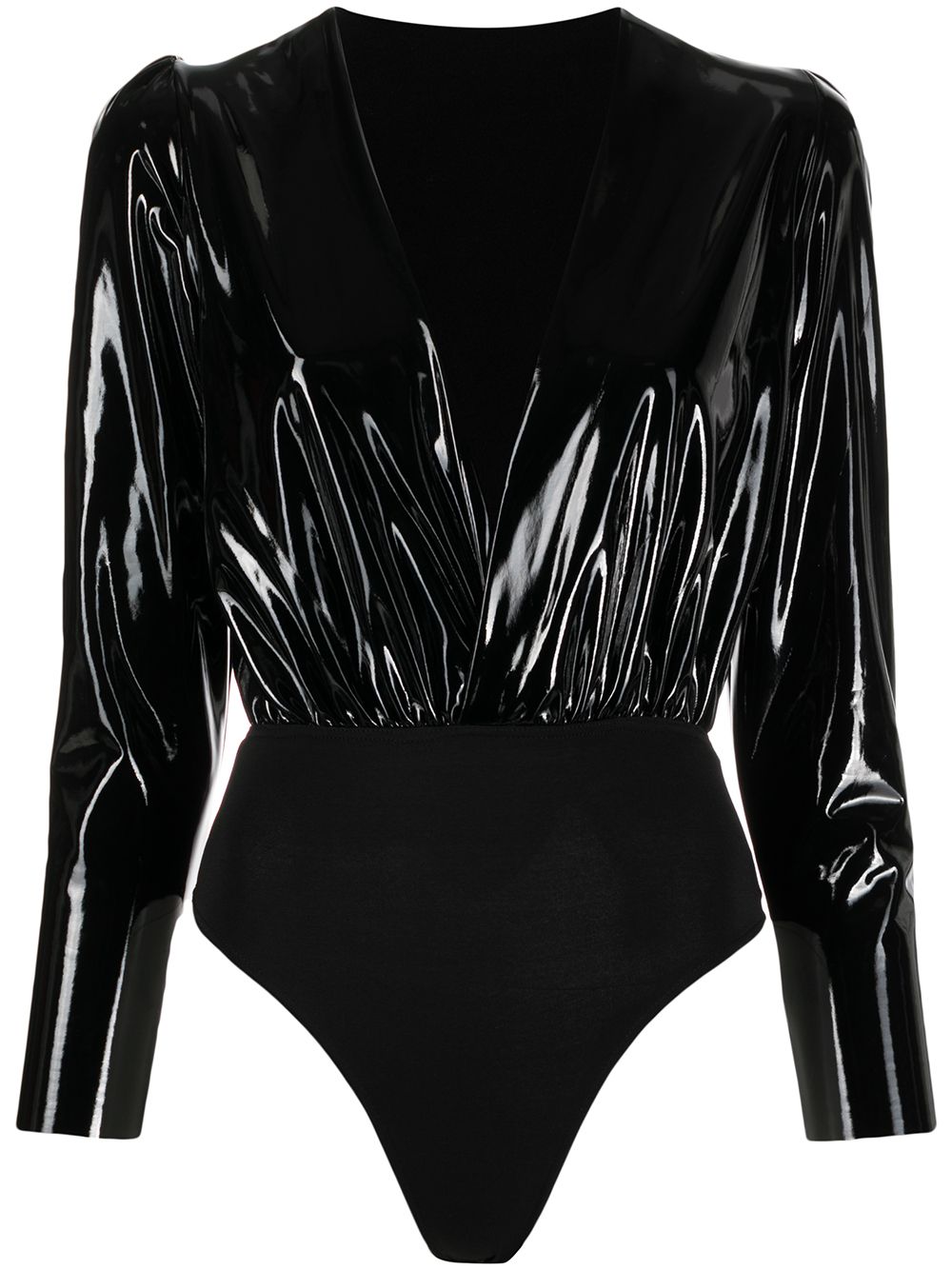 Alchemy x Lia Aram faux-patent leather bodysuit - Black von Alchemy