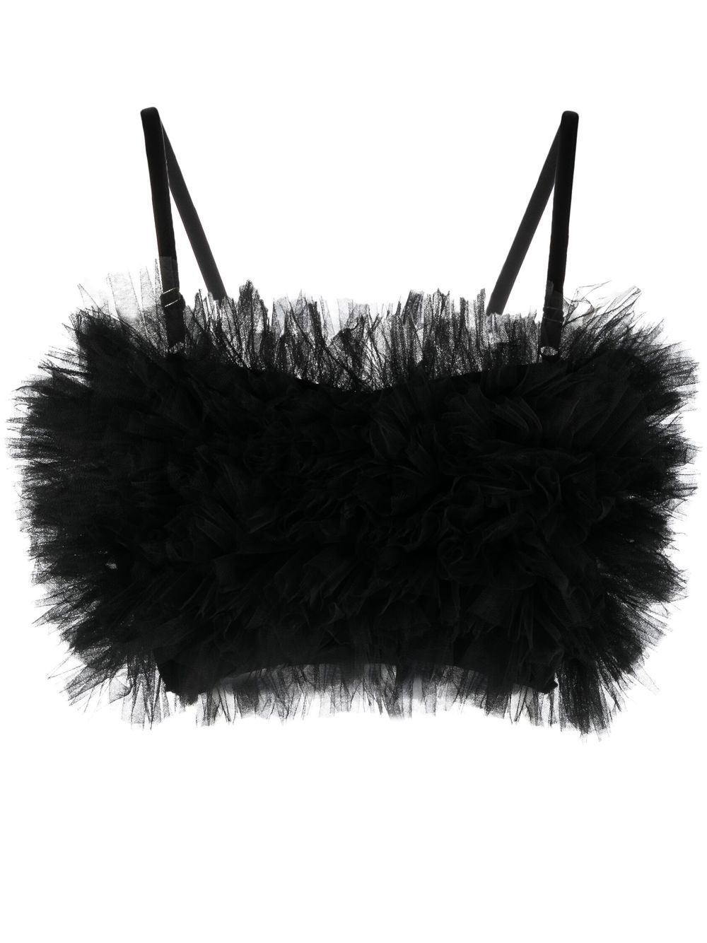 Alchemy x Lia Aram ruffled tulle cropped top - Black von Alchemy