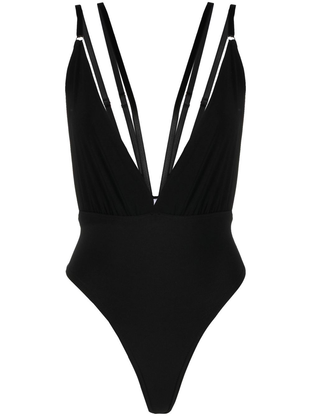 Alchemy x Lia Aram plunge V-neck strapped bodysuit - Black von Alchemy