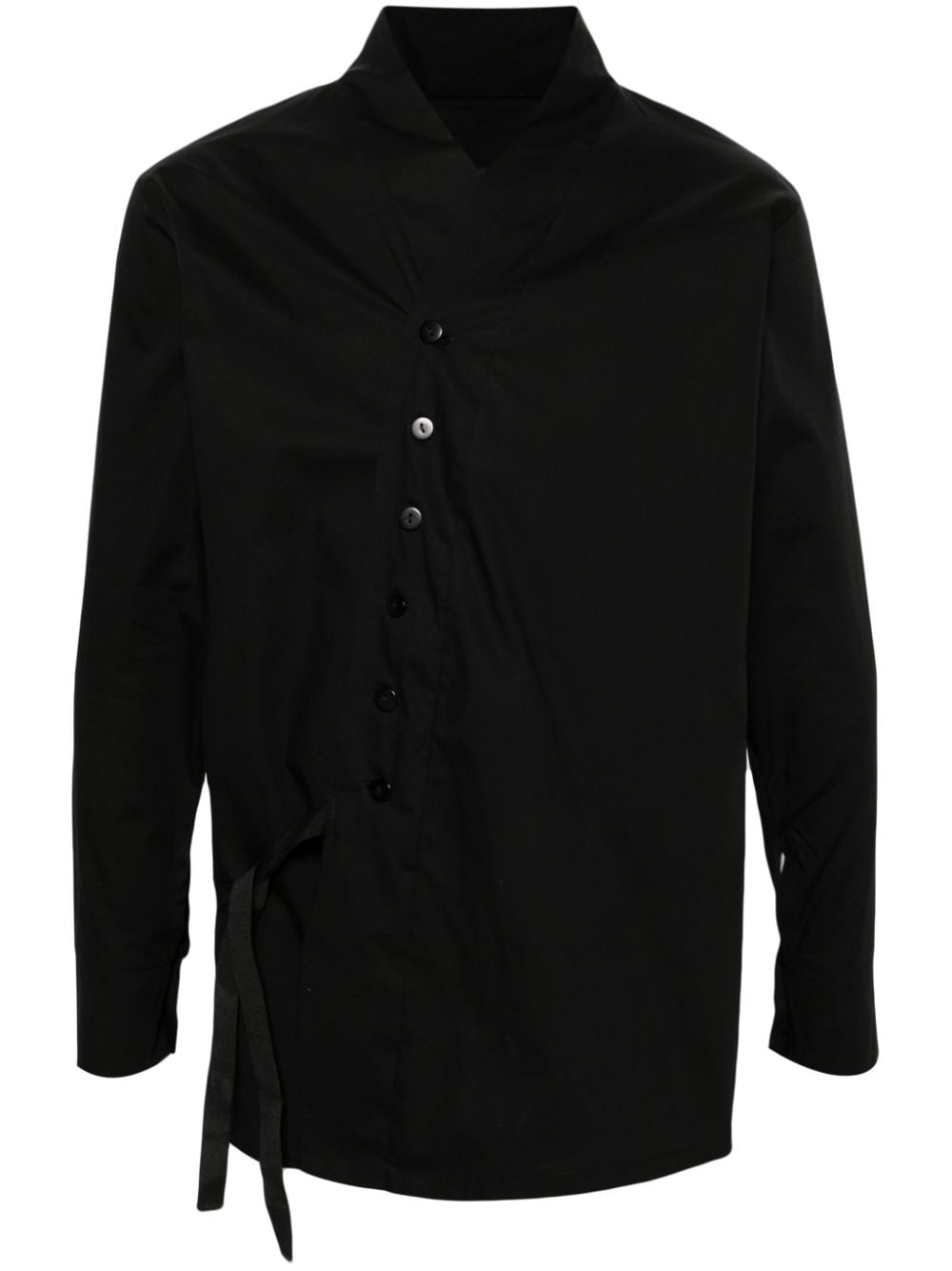 Alchemy tie-strap cotton shirt - Black von Alchemy