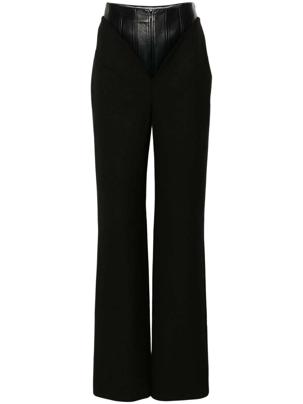 Aleksandre Akhalkatsishvili corset-detail wide-leg trousers - Black von Aleksandre Akhalkatsishvili