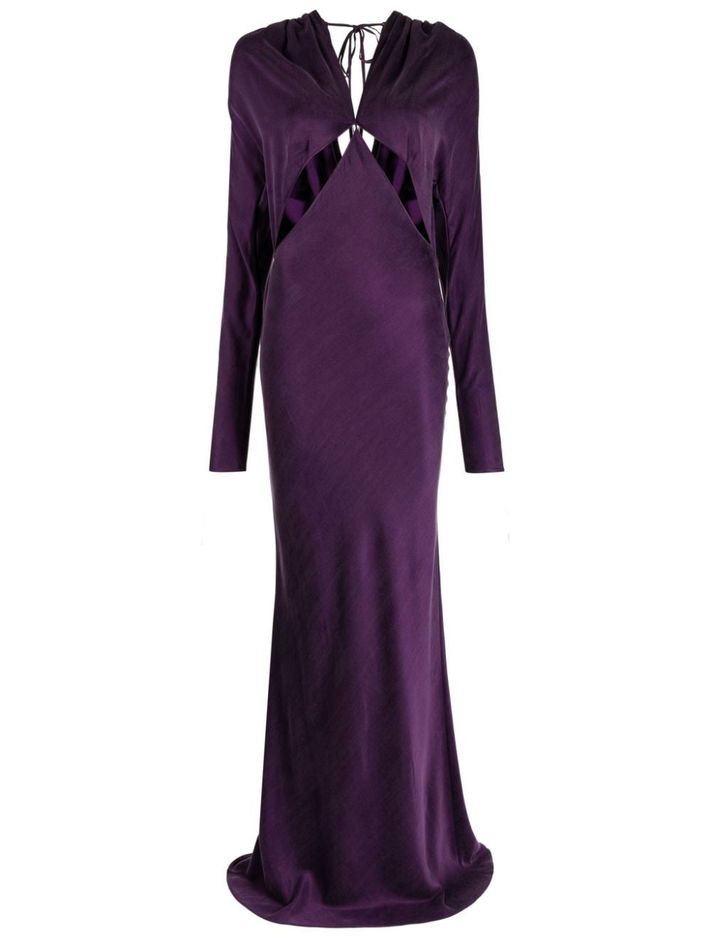 Aleksandre Akhalkatsishvili cut out-detail satin maxi dress - Purple von Aleksandre Akhalkatsishvili