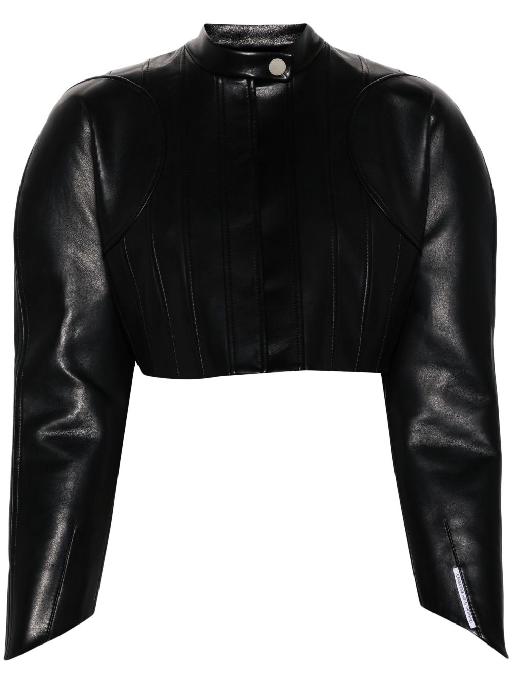 Aleksandre Akhalkatsishvili shoulder-pads cropped biker jakcet - Black von Aleksandre Akhalkatsishvili