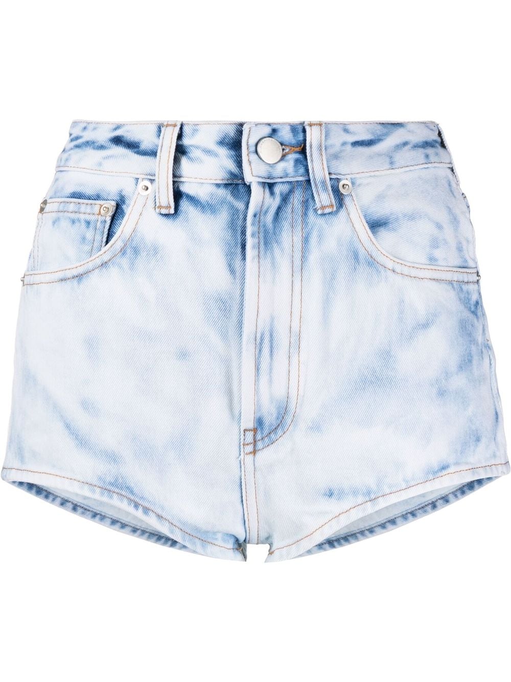 Alessandra Rich bleached denim mini shorts - Blue von Alessandra Rich