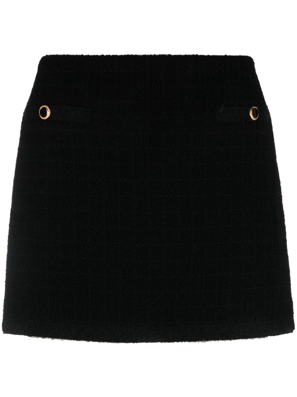 Alessandra Rich bouclé virgin wool-blend miniskirt - Black von Alessandra Rich